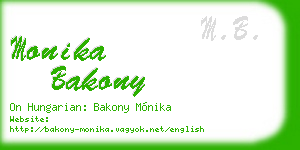monika bakony business card